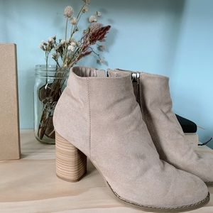 Faux Suede zip heeled booties DV (target brand)
